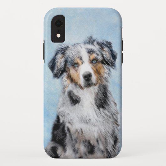 ミニチュア絵画アメリカン・シェパード – Dog Art Case-Mate iPhoneケース (裏面)