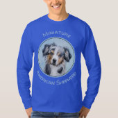 ミニチュア絵画アメリカン・シェパード – Dog Art Tシャツ (正面)