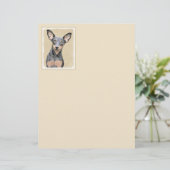 ミニチュア絵画ピンシャーの可愛いオリジナルドッグアート (スタンド正面)