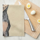 ミニチュア絵画ピンシャーの可愛いオリジナルドッグアート キッチンタオル (四つ折り)