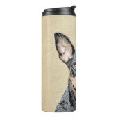 ミニチュア絵画ピンシャーの可愛いオリジナルドッグアート タンブラー (回転左)