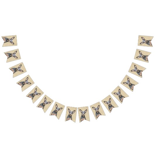 ミニチュア絵画ピンシャーの可愛いオリジナルドッグアート バンティングフラッグ (全)