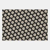 ミニチュア絵画ピンシャーの可愛いオリジナルドッグアート ラッピングペーパーシート (正面3)