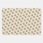 ミニチュア絵画ピンシャーの可愛いオリジナルドッグアート ラッピングペーパーシート (正面)