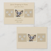 ミニチュア絵画ピンシャーの可愛いオリジナルドッグアート 名刺 (正面/裏面)