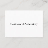 ミニチュア美術品認定証 名刺 (裏面)