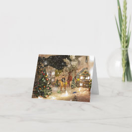 ミニチュア雪の村クリスマスホリデーカード シーズンカード