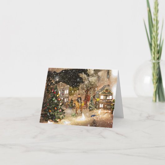 ミニチュア雪の村クリスマスホリデーカード シーズンカード (正面)