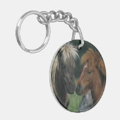 ミニチュア馬の接触 キーホルダー (正面左)