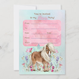 ミニチュア馬の誕生日パーティーへの招待 招待状