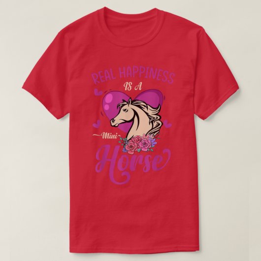 ミニチュア馬好きギフトハピネス小さな馬 Tシャツ (デザイン正面)