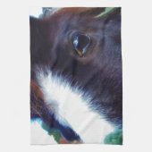 ミニチュア馬顔クローズアップ キッチンタオル (縦)