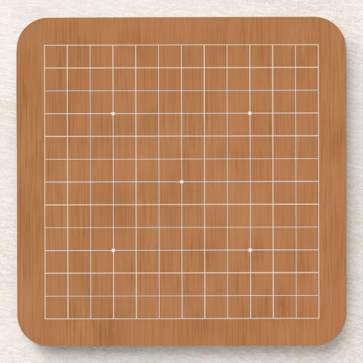 ミニチュア9x9ゴバン（白い線） コースター (正面)