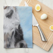 ミニチュア·アメリカン·シェパ絵画ード—犬の芸術 キッチンタオル (四つ折り)