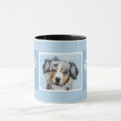 ミニチュア·アメリカン·シェパ絵画ード—犬の芸術 マグカップ (中央)