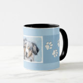 ミニチュア·アメリカン·シェパ絵画ード—犬の芸術 マグカップ (正面右)