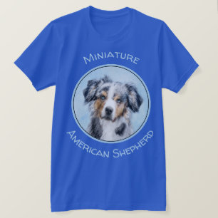 ミニチュア·アメリカン·シェパ絵画ード—犬の芸術 Tシャツ