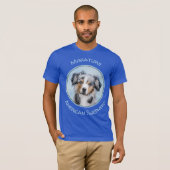 ミニチュア·アメリカン·シェパ絵画ード—犬の芸術 Tシャツ (正面フル)