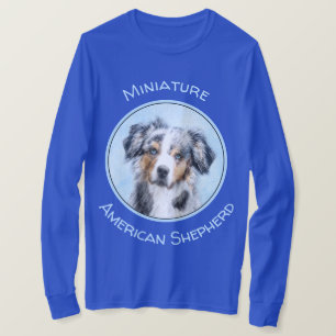 ミニチュア·アメリカン·シェパ絵画ード—犬の芸術 Tシャツ