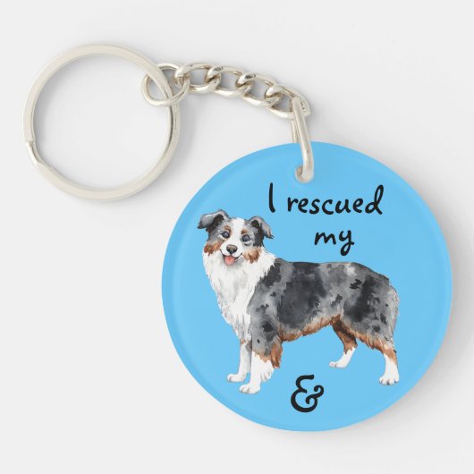 ミニチュア・アメリカ・シェパード キーホルダー (正面)