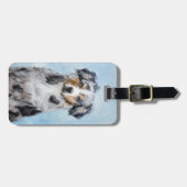 ミニチュア・ア絵画メリカ・シェパード ラゲッジタグ (正面横)