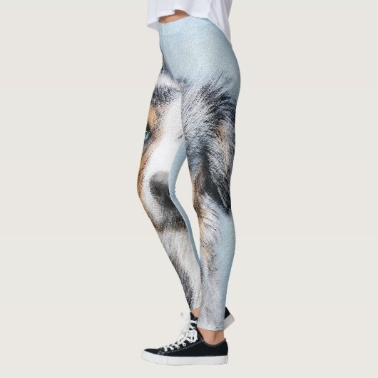 ミニチュア・ア絵画メリカ・シェパード レギンス (左)