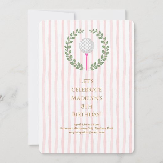 ミニチュア・ゴルフ・チャイルド・バースデーパーティー 招待状 (正面)