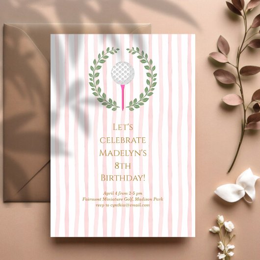 ミニチュア・ゴルフ・チャイルド・バースデーパーティー 招待状