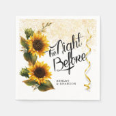 ミニチュア サンフラワーズ リハーサル ディナー スタンダードカクテルナプキン (正面)