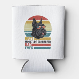 ミニチュア・シュナウザーのパパ レトロ愛国Tシャツデザイン 缶クーラー