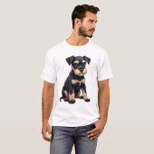 ミニチュア・シュナウザーの子犬 (3) Tシャツ (正面フル)