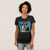 ミニチュア・シュナウザーの水彩画アート Tシャツ (正面フル)