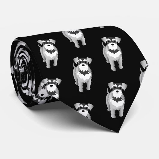 ミニチュア·シュナウザーズが動おもしろいく ネクタイ (ロール)