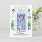 ミニチュア・シュナウザー玄関ドア移動のお知らせ 招待状 (スタンド正面)