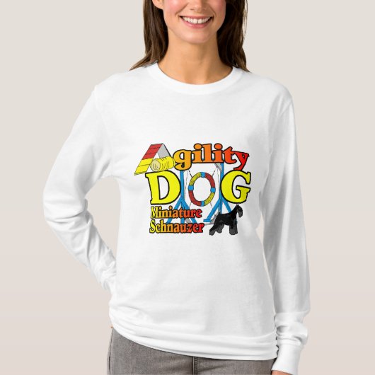 ミニチュア_シュナウザー_アジリティ Tシャツ (正面)