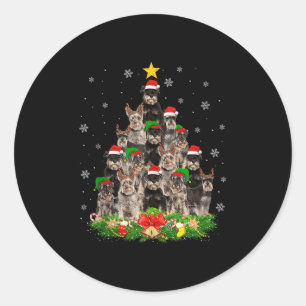 ミニチュア・シュナウザー クリスマスツリーライト サンタペット ラウンドシール