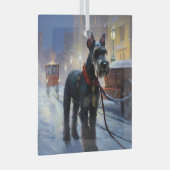 ミニチュア・シュナウザー クリスマス ガラスオーナメント (正面右)