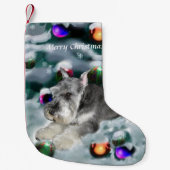ミニチュア・シュナウザー・クリスマス スモールクリスマスストッキング (正面)