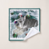 ミニチュア・シュナウザー・クリスマス バスタオルセット (ウォッシュタオル)