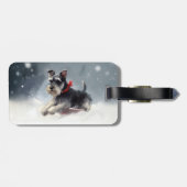 ミニチュア・シュナウザー クリスマス 雪 冬 ラゲッジタグ (裏面横)
