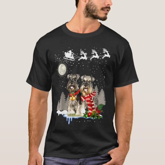 ミニチュア・シュナウザー クリスマス Tシャツ (正面)