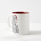 ミニチュア・シュナウザー クリスマス Xmas 犬好き ギフト ツートーンマグカップ (正面左)