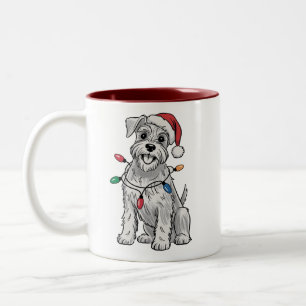 ミニチュア・シュナウザー クリスマス Xmas 犬好き ギフト ツートーンマグカップ