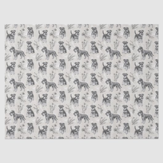 ミニチュア・シュナウザー ビンテージ・トワール・ド・ジュイ 薄葉紙 (正面)