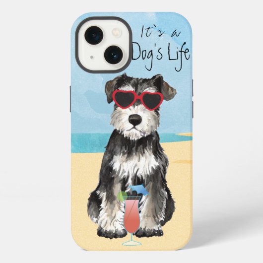 ミニチュア・シュナウザー 夏 iPhoneケース (裏面)