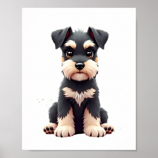 ミニチュア・シュナウザー 子犬 (2) ポスター (正面)