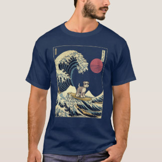 ミニチュア・シュナウザー 神奈川 日本 サーフィン 波 Tシャツ