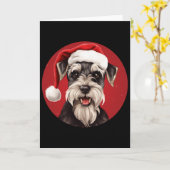 ミニチュア シュナウザー 面白い クリスマス ママ パパ 犬好き カード (黄色い花)