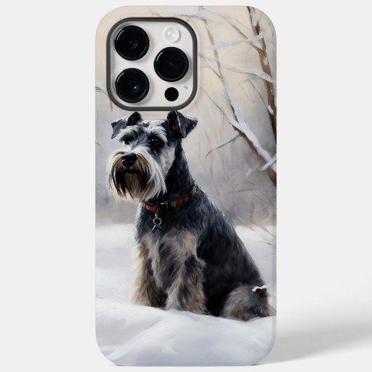 ミニチュア・シュナウザー Let It Snow クリスマス Case-Mate iPhoneケース (裏面)