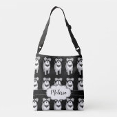 ミニチュア・シュナウツァーのカスタムのレトロ クロスボディバッグ (裏面)